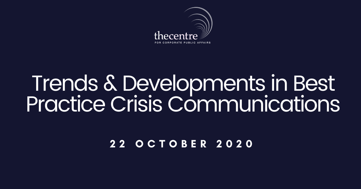 Trends and developments in best practice Crisis Communications
